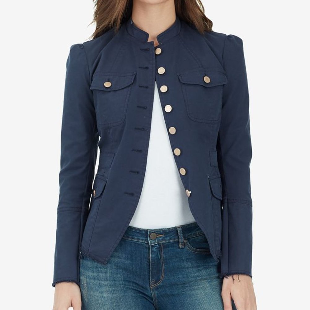 Military-inspired Black Utility Jacket